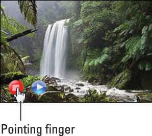 Aquí, el cursor cambia a un dedo que señala cuando se pasa sobre un botón.