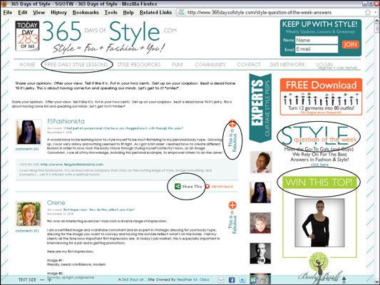 365 Days of Style incorpora muchas características diseñadas para construir tráfico de la repetición. [Crédito: Cortesía