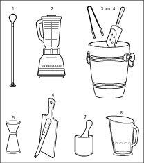 Montaje de las herramientas básicas para la coctelería