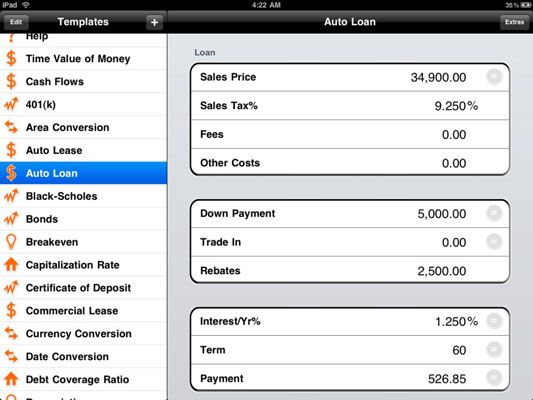 ���� - Calcula préstamos en su ipad con la aplicación powerOne calculadora financiera