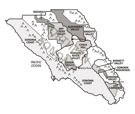 Condado de Sonoma y sus regiones vitivinícolas.