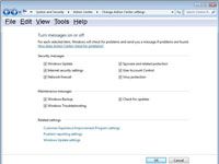Cambio de la configuración del centro de la acción de una red principal de Windows 7