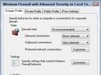 Cambio de configuración del firewall de Windows con seguridad avanzada Características