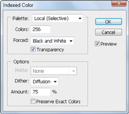 Índice de color utiliza un número limitado de colores para crear una imagen.
