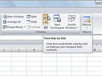 La comparación de dos hojas de cálculo Excel 2007 al lado del otro