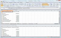 La comparación de dos hojas de cálculo Excel 2007 al lado del otro