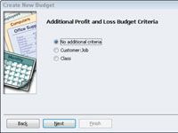 Crear un nuevo presupuesto con QuickBooks 2012 estableció ventana presupuestos