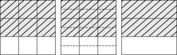 Fracciones equivalentes utilizando plazas.
