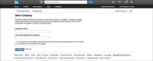 Utilice la información de su empresa para configurar su perfil de LinkedIn Company Página.