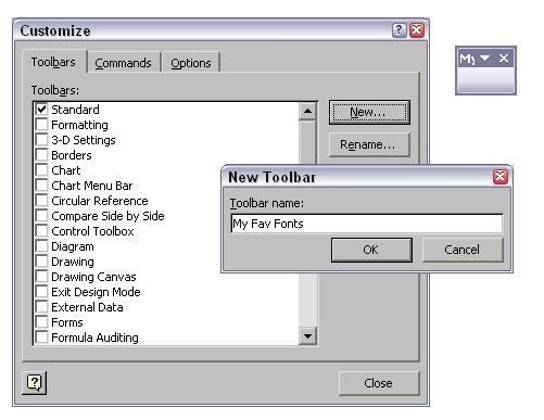 La creación de su propia barra de herramientas en la oficina 2003
