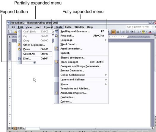 Personalización de la barra de menú en la oficina 2003