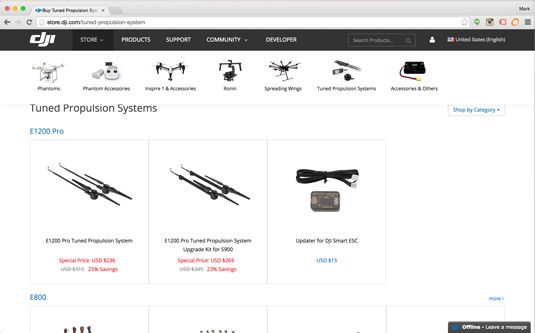 Haga compras para reemplazo hélices de aviones no tripulados Phantom en dji.com.