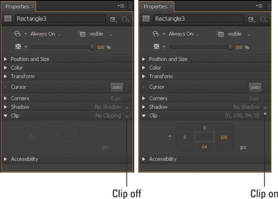 La configuración por defecto del videoclip atributos.