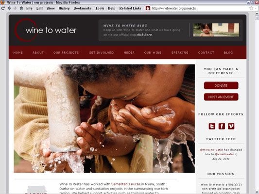 Fotos involucran al espectador en el sitio's efforts to bring safe water to third-world communitie