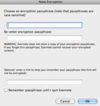 Evernote: protección de la información a través de la encriptación