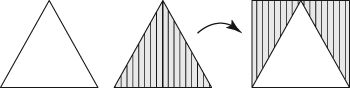 Dos triángulos no adecuados también hacen un rectángulo.