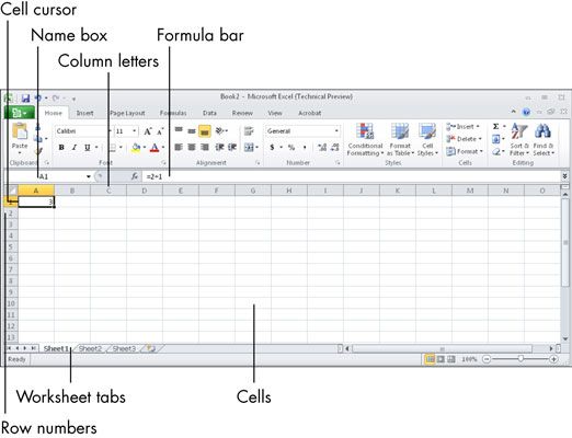 ���� - Para las personas mayores: familiarizarse con la estructura de la hoja de cálculo en Microsoft Excel