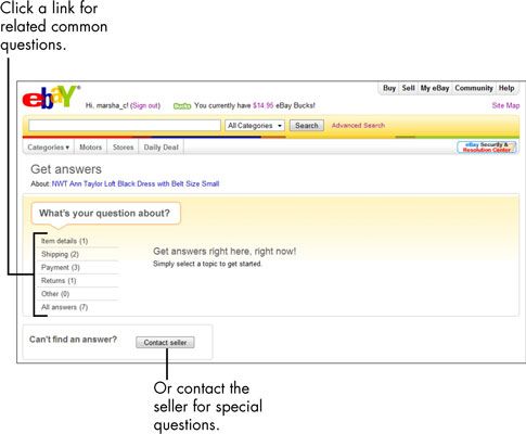 ���� - Para las personas mayores: cómo hacer una pregunta de un vendedor de eBay