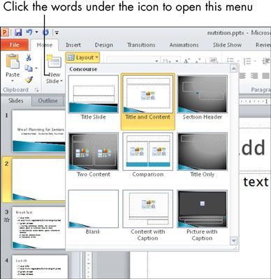 ���� - Para las personas mayores: cómo crear una nueva diapositiva de PowerPoint