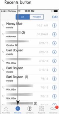 Para las personas mayores: cómo devolver una llamada reciente en su iphone 6