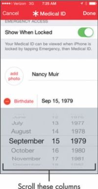 Para las personas mayores: el uso de identificación médica en la iPhone App 6 de la salud