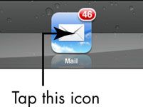 ���� - Para personas mayores: Vista de mensajes de correo electrónico en el ipad 2