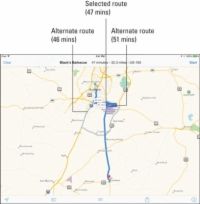 Obtener mapas de rutas y direcciones de conducción desde su ipad