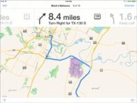 Obtener mapas de rutas y direcciones de conducción desde su ipad