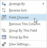 Cómo agregar columnas en cualquier vista de Outlook 2013.