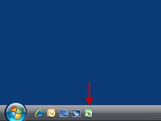 La barra de herramientas Inicio rápido con el icono de Excel añadido a la misma.