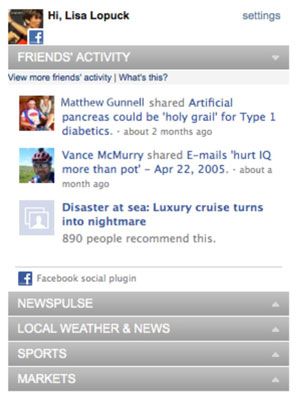 Este módulo web muestra la reciente Facebook alimenta del usuario's friends.