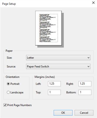 El cuadro de diálogo Configurar página le permite ajustar la forma en que su trabajo se ajusta en un pedazo de papel.