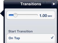 Cómo animar las transiciones en la aplicación principal para el ipad
