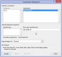 Cómo asignar una tecla de acceso directo a su estilo modificado en Word 2013