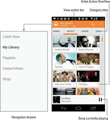 ���� - Cómo navegar por la biblioteca de música en un teléfono Android