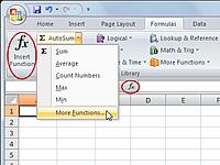 ¿Cómo construir excel 2007 fórmulas con el cuadro de diálogo Insertar función