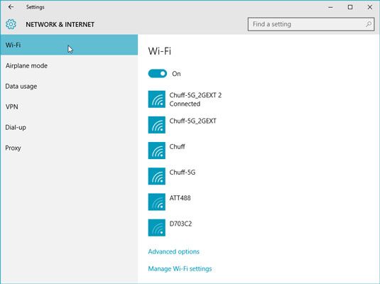 Windows muestra todas las redes inalámbricas dentro del alcance.