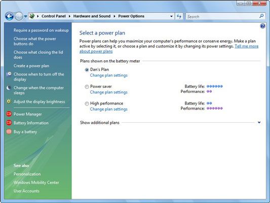 Utilice la ficha Combinaciones de energía en Windows XP para ahorrar energía.
