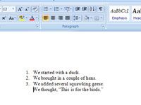 Cómo convertir texto a una lista numerada en Word 2007
