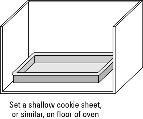 Coloque una bandeja de horno poco profunda en el suelo de sus solares funciones del horno como una bandeja de goteo.