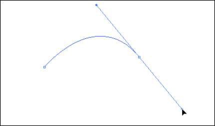 Haga clic y arrastre con la herramienta Pluma para crear una trayectoria curva.