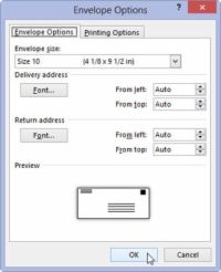 Cómo crear una plantilla de sobre de combinación de correspondencia en Word 2013