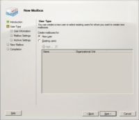 Cómo crear un buzón de red en Exchange Server 2010