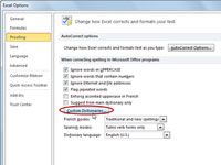 Cómo crear un nuevo diccionario personalizado en Excel 2010