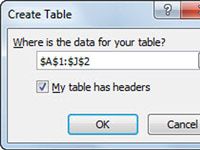 Cómo crear una tabla en Excel 2010