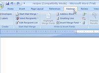 Cómo crear etiquetas con la combinación de correspondencia en Word 2007