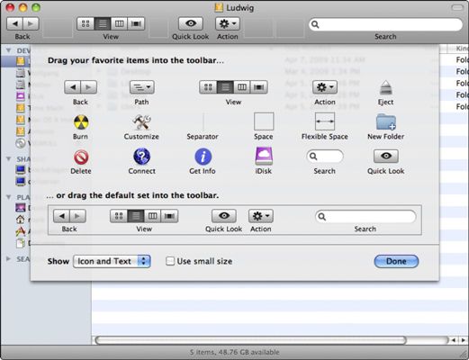 ���� - Cómo personalizar la barra de herramientas de Mac OS X Snow Leopard