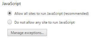 Figura 3: Desactivar javascript si don't want to risk intrusion.