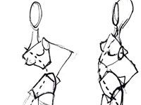 Cómo dibujar vistas de tres cuartos de la figura de la moda torsos