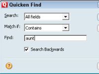 ¿Cómo encontrar una transacción en su Quicken 2010 registro